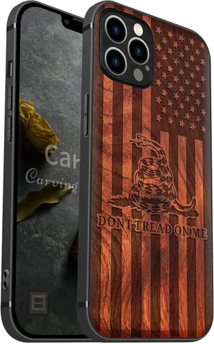 Miniatura 17 de Carveit Funda magnética de madera para iPhone 12 [madera real dura y TPU suave] a prueba de golpes, funda de madera única y elegante compatible