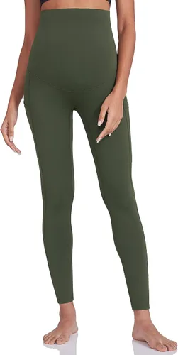 Miniatura 6 de Enerful Leggings de entrenamiento de maternidad para mujer, sobre el vientre, ropa activa, atléticos, suaves, pantalones de yoga con bolsillos