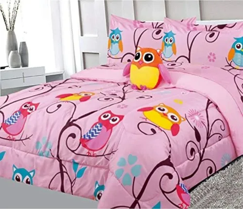 Miniatura 18 de Juego de edredón para cama individual y queen para niño y niña, con fundas de almohada, juego de sábanas y almohada decorativa con juguete, varios