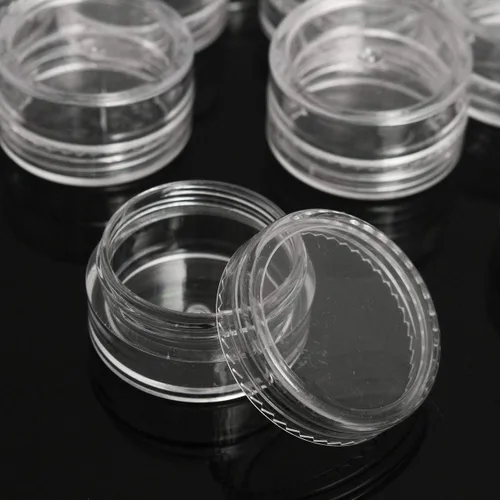 Miniatura 5 de 25 unidades / 50 piezas/100 tarros de crema transparentes vacíos – 0.18 oz recipientes transparentes para cosméticos con tapa para viajes, arte
