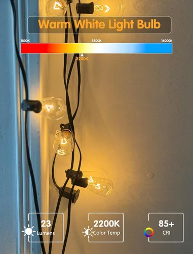 Miniatura 3 de Paquete de 10 bombillas ST35 de repuesto Edison transparentes, 5 W, base de tornillo C7/E12 de 5 vatios para luces de cadena de patio