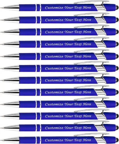 Miniatura 19 de Bolígrafos personalizados con punta de lápiz digital, bolígrafos grabados personalizados, bolígrafo de bola de tacto suave, bolígrafos con nombre
