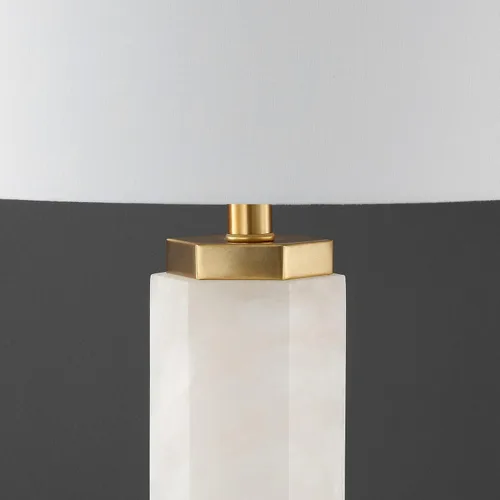 Miniatura 3 de SAFAVIEH Couture Lighting Collection Lynsey - Lámpara de mesa hecha a mano con alabastro dorado/blanco de 29 pulgadas