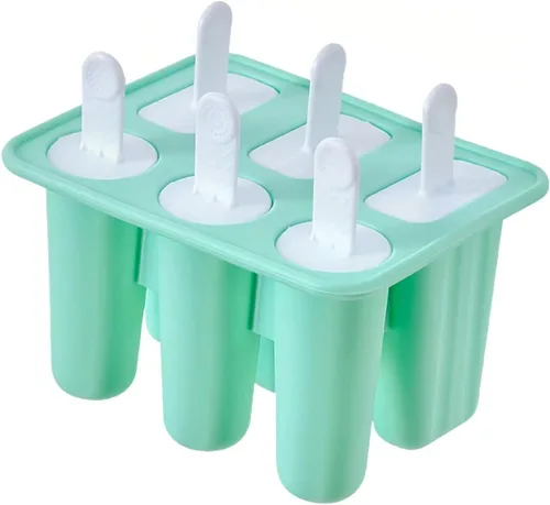 Juego de 6 moldes clásicos para paletas de silicona, moldes para hacer helados, moldes para helados, accesorios de cocina, fácil liberación, leche