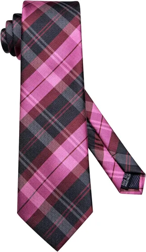 Miniatura 135 de Hi-Tie Corbatas de seda para hombre, diseño de cachemira a rayas, con bolsillo, gemelos cuadrados, conjunto formal de negocios