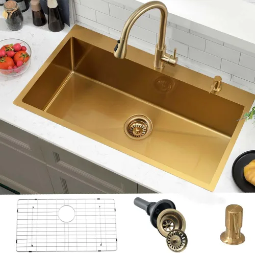Miniatura 11 de Fregadero de cocina de cascada negro de 30 pulgadas con grifo extraíble, fregadero de cascada de 30 x 18 pulgadas, pantalla digital negra