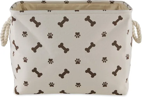 Miniatura 15 de Bone Dry - Colección de almacenamiento para mascotas con diseño de huella de pata y hueso, rectángulo pequeño, 14x8x9 pulgadas, color rosa 2-Rosa