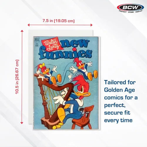 Miniatura 3 de BCW Golden Age Tableros de Respaldo para Cómics - Paquete de 100 Almacenamiento de Libros de Cómics Certificado Libre de Ácido Dimensiones de 7