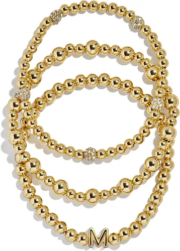 Miniatura 12 de BaubleBar Juego de pulsera Pisa para mujer, tres pulseras de cuentas chapadas en oro, joyería de moda, regalo de moda