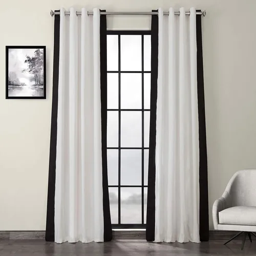 Miniatura 10 de HPD Half Price Drapes PRCT-VC1713-84-GR - Cortinas de algodón con ojales estampadas para sala de estar y dormitorio (1 panel), 50 x 84 pulgadas