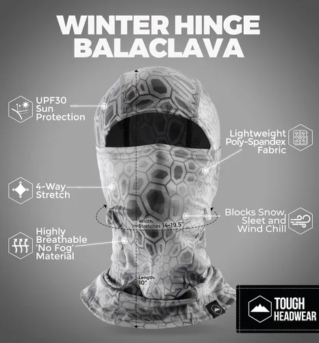 Miniatura 3 de Tough Headwear Pasamontañas de invierno, máscara de esquí resistente al viento y cubierta facial de invierno para hombres y mujeres, máscara facial