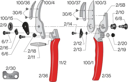 Miniatura 2 de FELCO 100 Tijeras de Podar de Corte y Sostenimiento – Tijeras de Flores y Rosas de Precisión Fabricadas en Suiza con Sistema de Agarre de Tallos