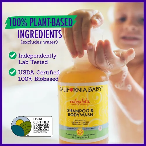 Miniatura 6 de Champú y gel corporal de caléndula California Baby, 8.5 onzas