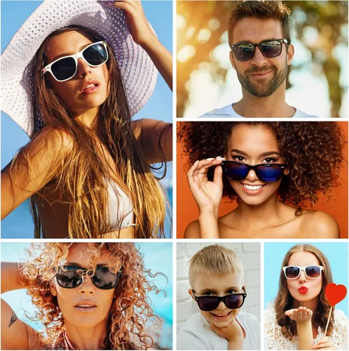 Miniatura 17 de ASTARON Paquete de 12 lentes de sol de fiesta de neón a granel para playa, boda, fiesta, piscina, suministros de fiesta