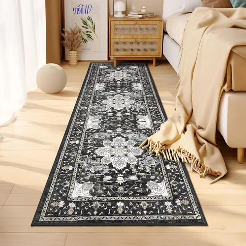 Miniatura 3 de Bsmathom Alfombra de Pasillo para Pasillos Antideslizante Lavable Boho 2x6 Alfombras de Pasillo Pelo Bajo Alfombras Vintage para Entrada, Cocina