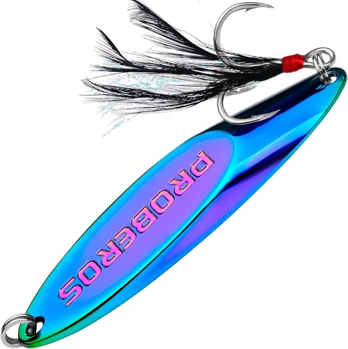 Miniatura 8 de PROBEROS Cucharas de pesca señuelos cebos para lubina, aparejos de cebo de jigging con ganchos agudos, cuchara de metal duro, señuelo de pesca