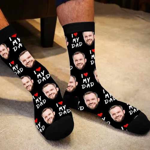 Miniatura 3 de Yofair Calcetines personalizados con foto – Calcetines divertidos personalizados con imagen – Regalos de Navidad personalizados para hombres