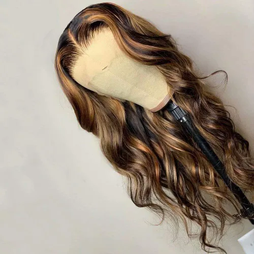 Miniatura 4 de Peluca de cabello humano con encaje frontal transparente HD de 13 x 6 pulgadas, peluca de cabello humano degradado con abuelitos, pelucas de encaje