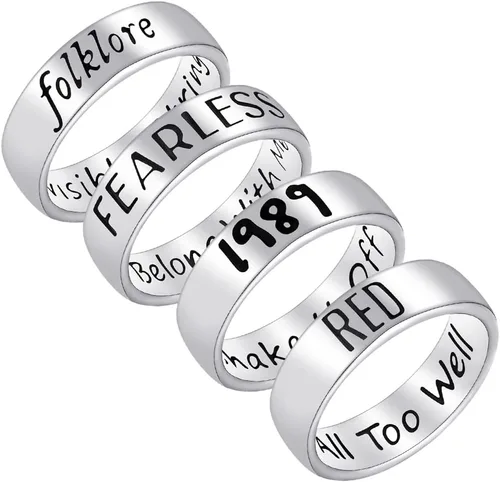 Joliernelle Anillo de oro con texto en inglés Love You to The Moon And to Saturn de acero inoxidable para ella, Acero inoxidable, Zirconia cúbica