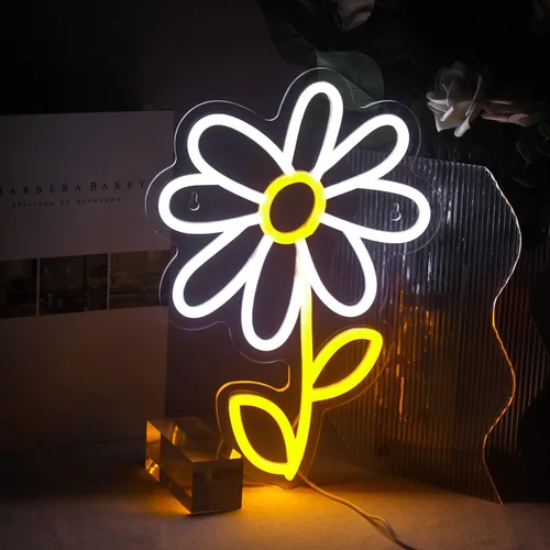 Miniatura 9 de ineonlife Decoración de Letrero de Paz de Neón, Letreros LED de Neón de Paz, Letrero de Pared con Signo de Paz con Dedos de 15'' x 8'', Gesto