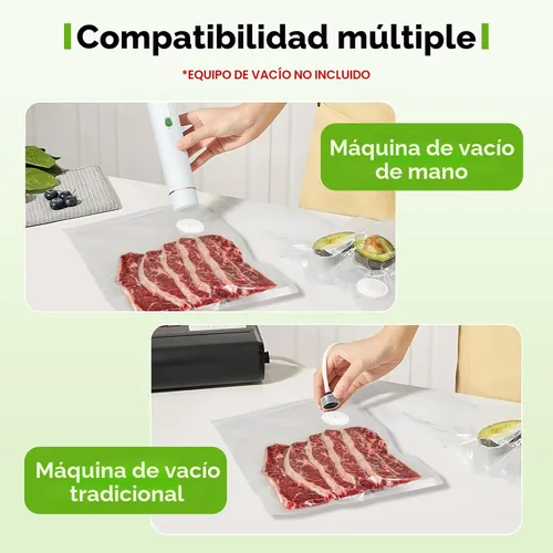 Miniatura 3 de Bolsas selladoras al vacío Vixino, 40 bolsas selladoras al vacío reutilizables para alimentos, sin BPA, preparación de comidas y cocción sous vide
