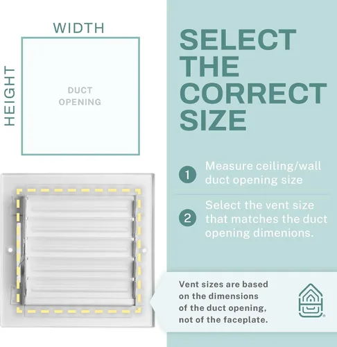 Miniatura 3 de Rejilla de techo – Cubiertas de ventilación de aire para techo o pared del hogar – 10 x 4 pulgadas (apertura de conducto), cubierta de rejilla