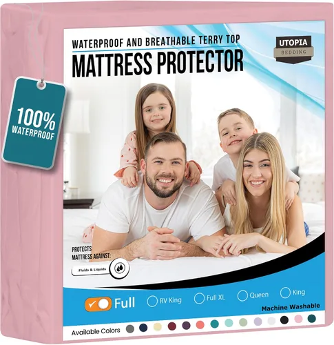 Miniatura 38 de Utopia Bedding – Protector impermeable de colchón tamaño individual, funda de colchón de terry premium de 200 GSM, transpirable, estilo ajustado