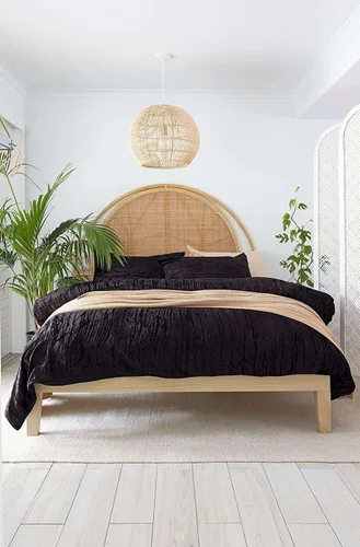 Miniatura 56 de Sophia-Art - Juego de 3 piezas de ropa de cama de terciopelo de rayón ultra lujo, funda de edredón boho de un solo color, funda de colcha