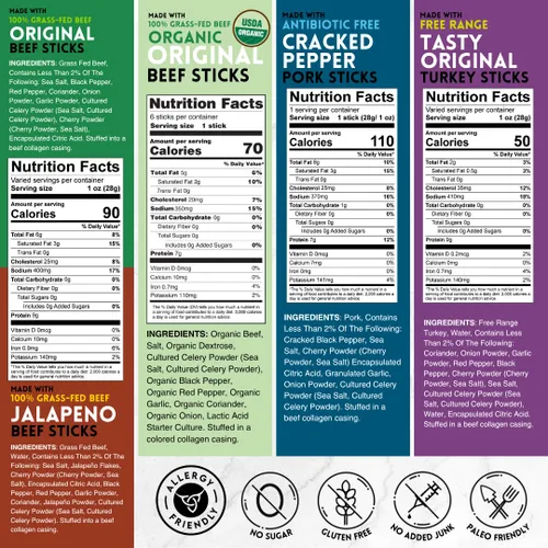 Miniatura 2 de Mission Meats Paquete Variado con Carne de Res Orgánica Certificada, Alimentada con Pasto, Pavo de Pastoreo Libre, y Cerdo con Pimienta Negra Molida