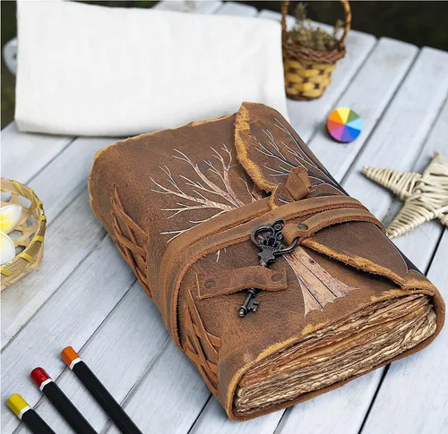 Miniatura 5 de cuero Libro de hechizos Hocus Pocus, libro de hechizos Hocus Pocus, regalos de utilería, decoraciones de Halloween, decoración de cuero, diario