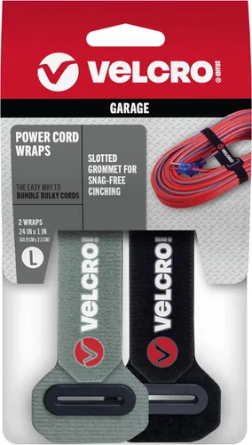 Miniatura 8 de VELCRO Brand Envolturas para cables de alimentación Correas resistentes para cables de extensión, organización de garaje o caravana Ojales