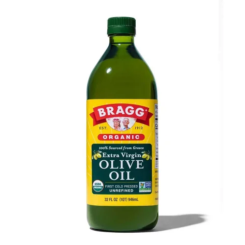 Bragg - Aceite de oliva orgánico y extravirgen, hecho con aceitunas griegas Koroneiki, prensado en frío para marinar y vinagretas, con certificado