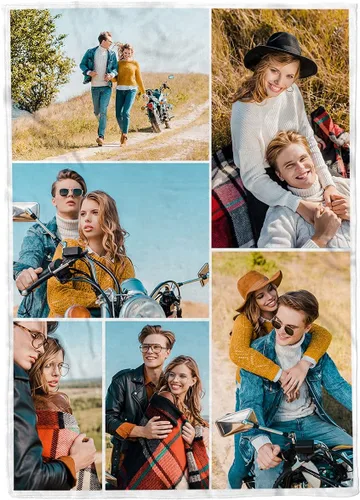 Miniatura 7 de Manta personalizada con texto de fotos, manta con imagen personalizada para padre, mamá, niños, perros, amigos o pareja, collage de 9 fotos, 32 x 48