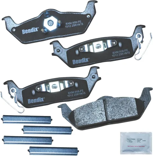 Pastillas de freno traseras semi-metálicas Bendix Priority1 CFM1012 para Ford F-150 2011-2004, Lobo 2005-2003, Lobo 2014-2009, Lincoln Mark LT