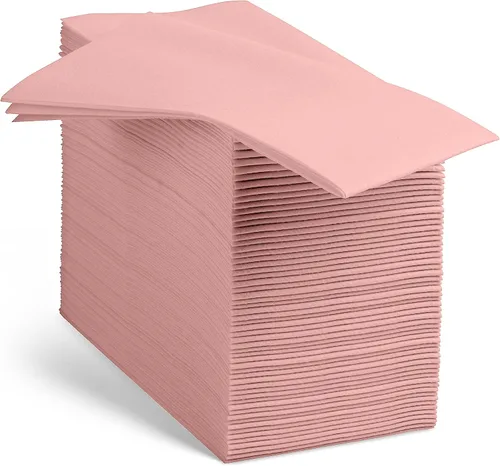 Miniatura 9 de 100 servilletas de papel de color beige con tacto de lino, suaves y absorbentes, para cocina, fiesta, boda, baño o cualquier ocasión (paquete de 100)