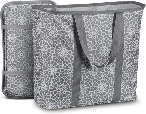 Miniatura 9 de JOMOLA Cesta de lavandería plegable grande de tela de 90 litros, cesta extensible para ropa sucia, bolsa de lavandería con asas para la familia