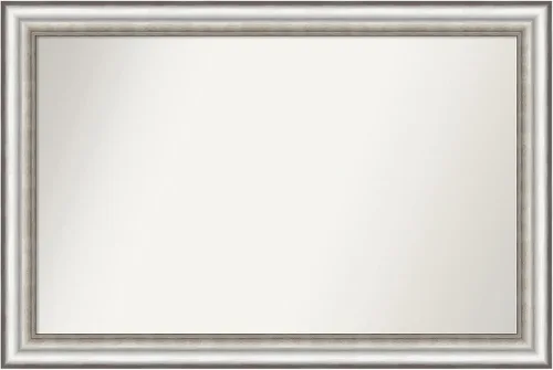 Miniatura 78 de Amanti Art Espejo de baño plateado para sobre el fregadero, 26 x 26 pulgadas, espejo cuadrado de plata antigua, marco de madera tradicional mediano