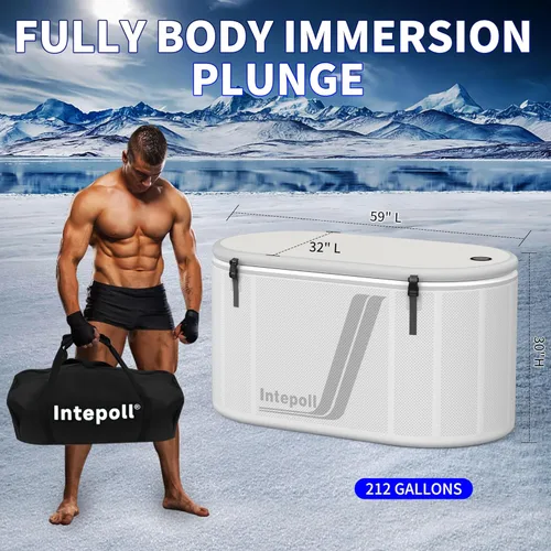 Miniatura 2 de Bañera de inmersión fría inflable, baño de hielo de 212 galones para atletas, bañera independiente para interiores y exteriores con tapa