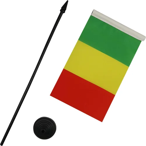 Miniatura 138 de AZ FLAG Sierra Leone Bandera de mesa 5'' x 8'' - Bandera de escritorio de Sierra Leona 21 x 14 cm - Bastón y base de plástico negro