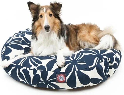 Miniatura 42 de Majestic Pet Products - Cama redonda pequeña para perros con rayas verticales negras para interiores y exteriores, con funda extraíble y lavable