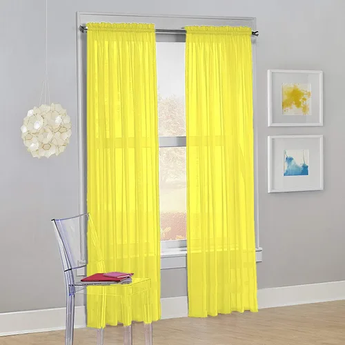 Miniatura 8 de Decotex - Juego de 2 cortinas transparentes de gasa para ventana. Rosa claro