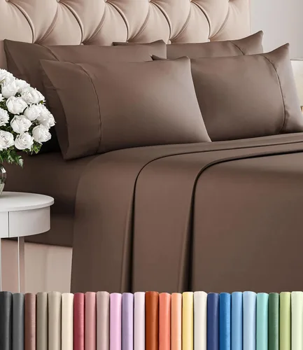 Miniatura 183 de Juego de sábanas Queen de 6 piezas, sábanas tamaño Queen, ropa de cama suave de lujo de hotel, refrescante, cómoda y transpirable, 1 encimera, 1 26