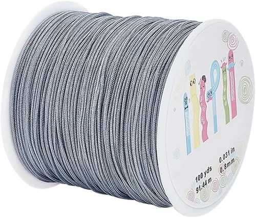 Miniatura 9 de PH PandaHall Cuerda de nailon de 100 yardas de 0.031 in, cordón de anudado chino de nailon Kumihimo hilo de macramé trenzado para sombra ciega, mini