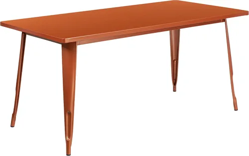 Miniatura 11 de Flash Furniture - Mesa rectangular de metal para interior o exterior (31.5 x 63.0 pulgadas), NA, Negro