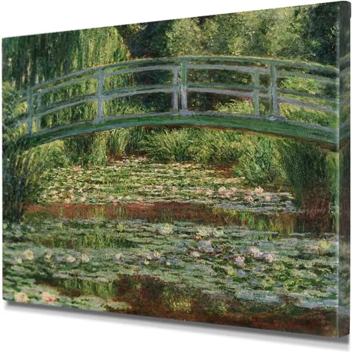 Miniatura 24 de IPIC - Reproducción artística de los lirios de agua de Claude Monet 1906, impresiones giclée coinciden con el marco dorado clásico, arte de pared