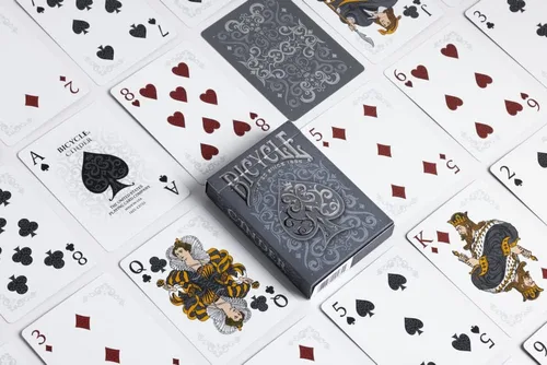 Miniatura 4 de Bicycle Cinder - Juego de cartas premium, lámina de humo plateado, 1 baraja