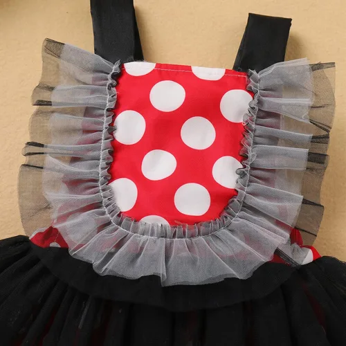 Miniatura 14 de IBTOM CASTLE Vestido de princesa tutú para niña pequeña con estampado de leopardo, dona, ratón, vestido de princesa con funda para pañales, conjunto