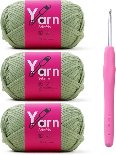 Miniatura 15 de Hilo de Crochet con Hilo de Algodón para Crochet – Hilos de Crochet Tejido para Principiantes con Puntadas Fáciles de Ver – Hilo para Crochet