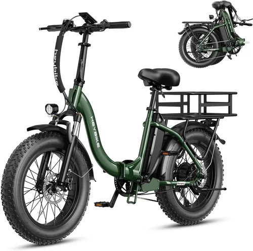 Miniatura 15 de Heybike Ranger 2.0 Foldable Electric Bike for Adults, 20"*4 Fat Tire Ebike with 1400W Peak Motor, 28 MPH Max Speed, 600Wh Removable Battery, Up to