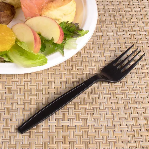 Miniatura 8 de Karat Tenedores de plástico resistentes envueltos individualmente, tenedores desechables resistentes para restaurantes y camiones de comida
